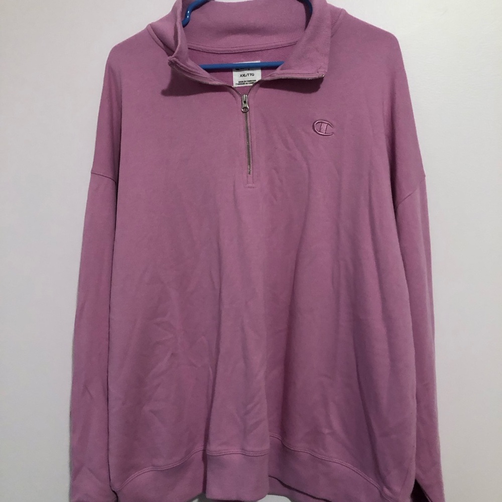 Champion blush Pink half zip Crew size xxl